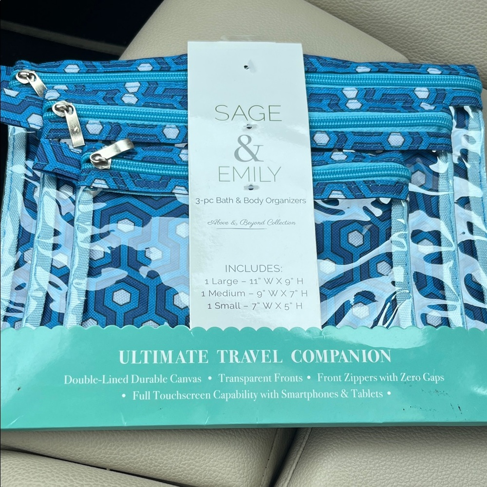 Blue Cosmetic Bag Set